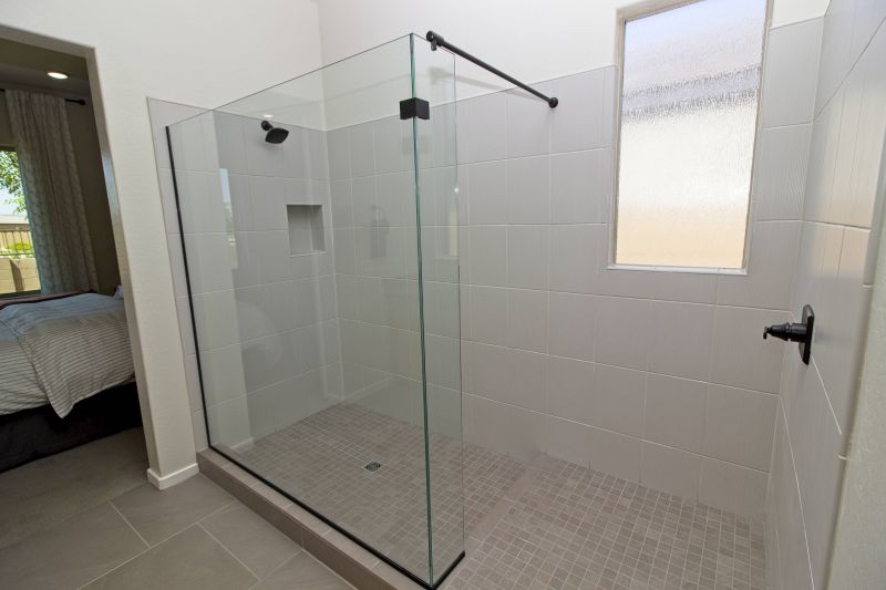 Modern Shower with Textured Tiles