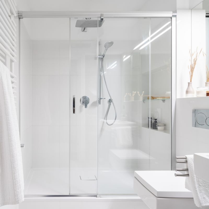 Sleek Shower with Matte Finish Fixtures