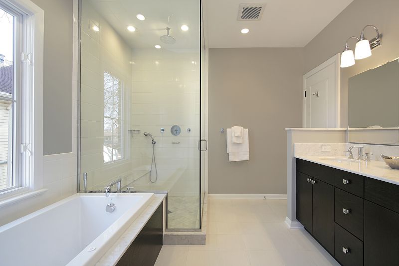 Elegant Shower Space with Accent Wall